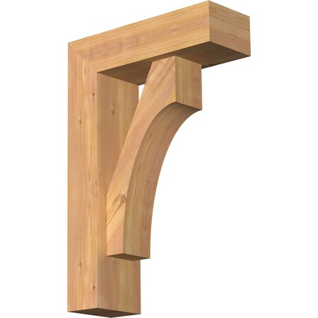 Ekena Millwork Westlake Block Smooth Bracket w/ Offset Brace, Western Red Cedar, 5 1/2"W x 16"D x 24"H BKT0604X16X24WTL05SWR